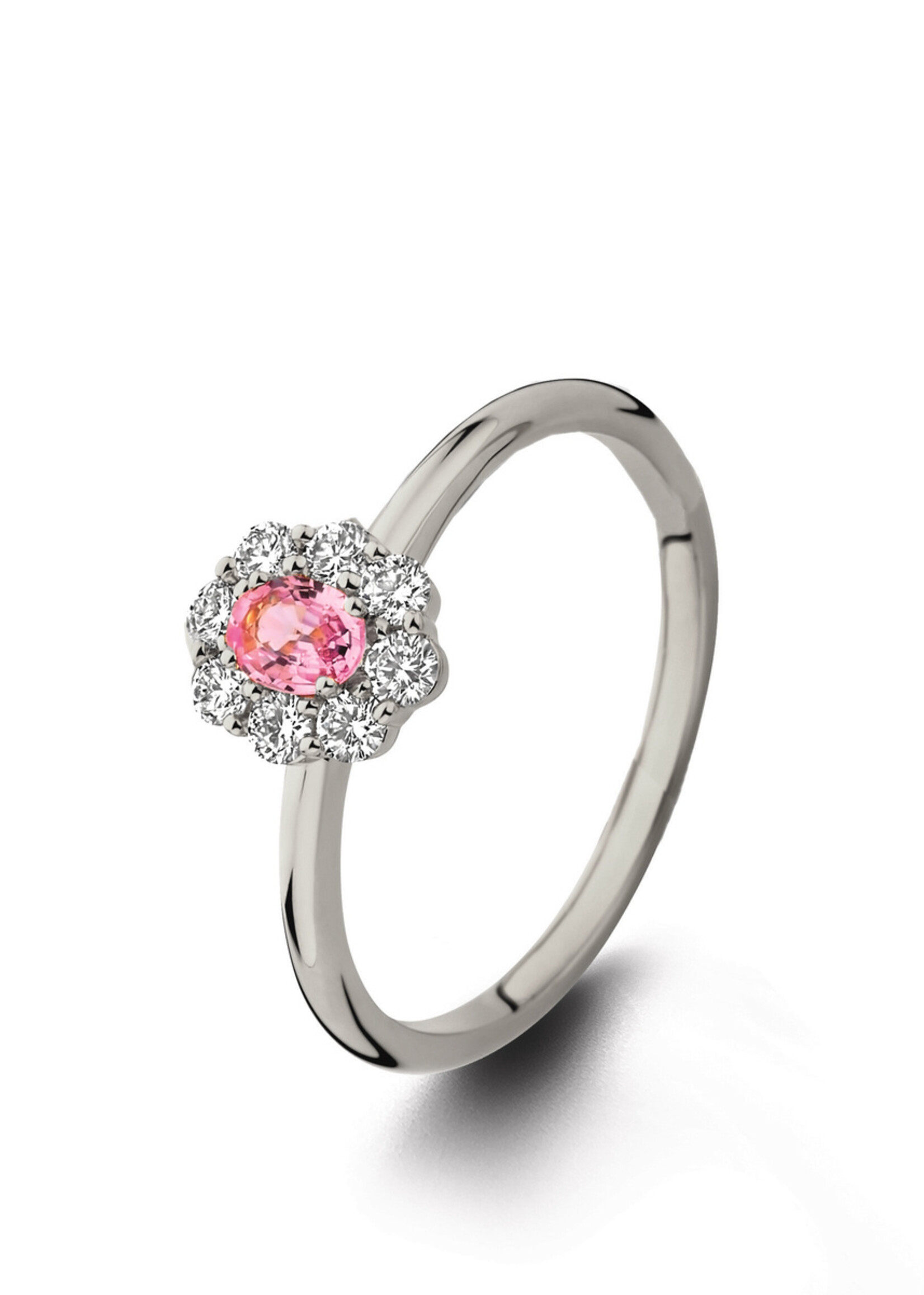 Ring met roze saffier