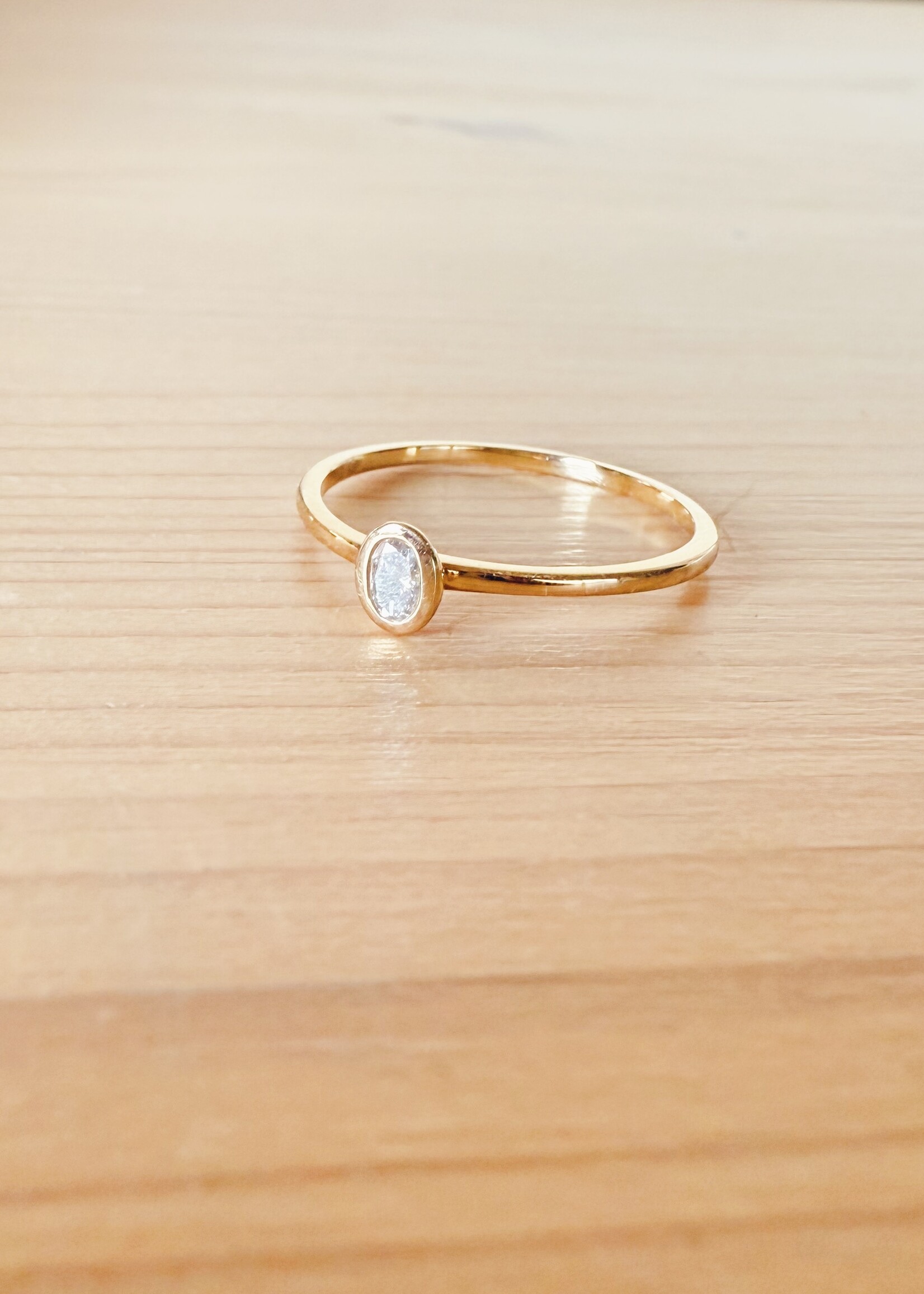Solitaire ring ovale diamant