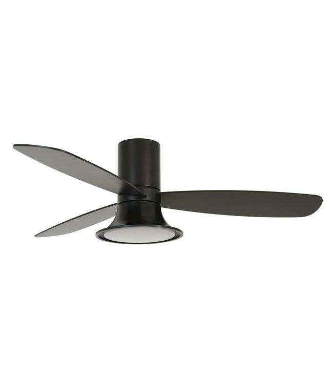 Luxe ventilator zwart/hout 3step dim light -132cm