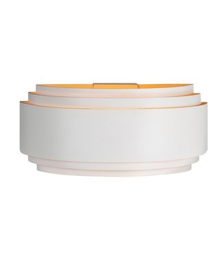 Smalle design half ronde wandlamp -30cm- Wit/Goud