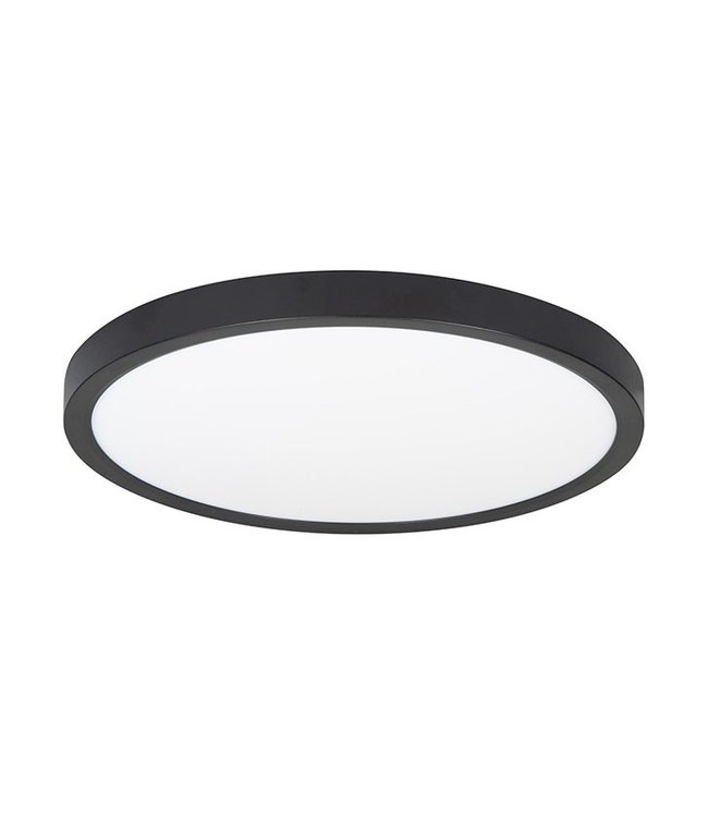 Mooie platte plafondlamp groot zwart 44,5cm