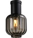 Masterlight Italiaans glas plafondlamp zwart met rookglas diam 20cm Masterlight Italiaans glas plafondlamp zwart met rookglas diam 20cm