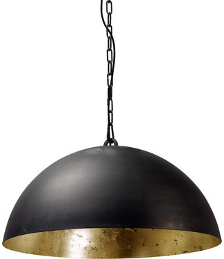 Masterlight Gunmetal bol industrie aan ketting 50cm binnenkant goldleaf