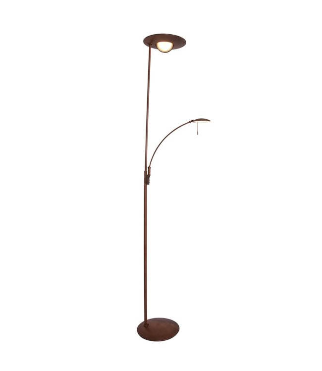 Klassieke uplighter+leesarm dim to warm met kantelbare kap