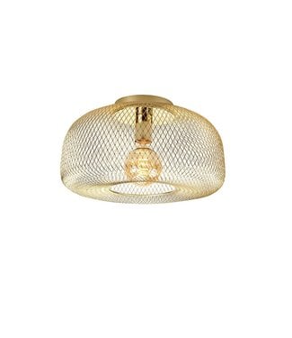 Highlight Gouden plafondlamp draadstaal middel