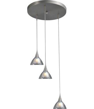 Masterlight Ronde ongelijke hanglamp met DTW en dubbel glas mat en helder-52-RVS