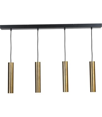 Masterlight 4lichts hanglamp 100cm voor boven kookeiland antiquebrass-100cm-zwart