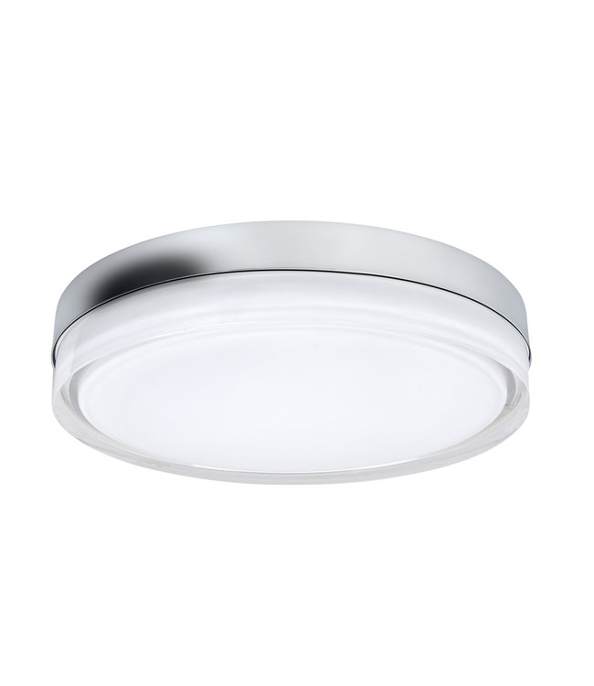plafondlamp wit met rvs rand en schakelbaar licht -35cm- rvs