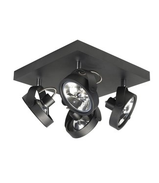 Highlight Industrieele 4 lichts Zwarte Led spot draai en kantelbaar