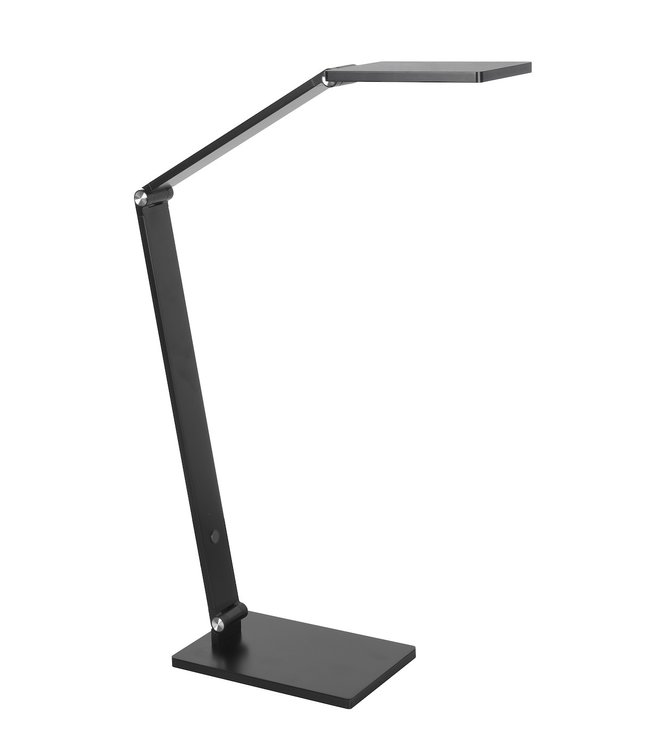 Strakke stylvolle bureaulamp mat zwart met 3 lichtstanden