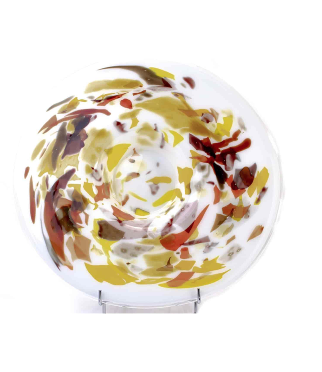 Laronto Platte schaal design glas diameter 40cm Savannah rood
