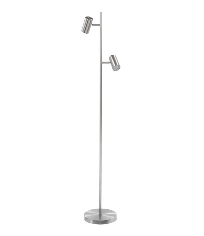 Highlight Moderne dubbele leeslamp met 3 standen en een ronde kop - RVS