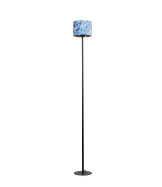 Masterlight Hoge vloerlamp incl velours kap-zwart/vlinder