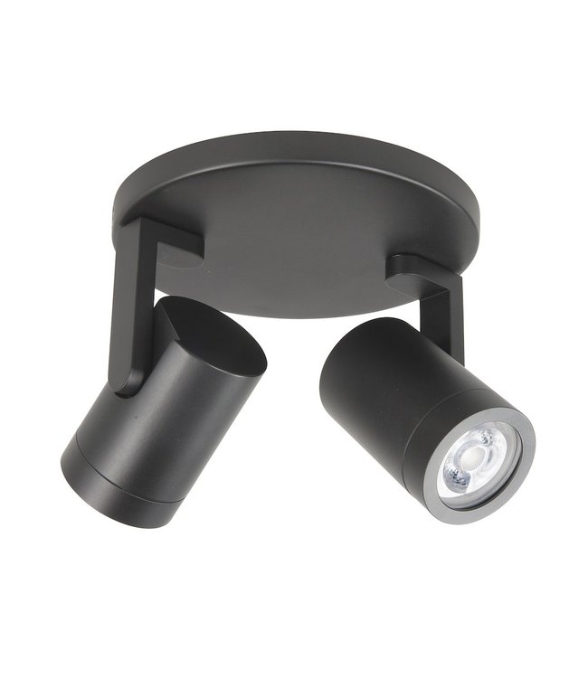 Licht & Accessoires strakke 2 lichts spot -17cm- zwart