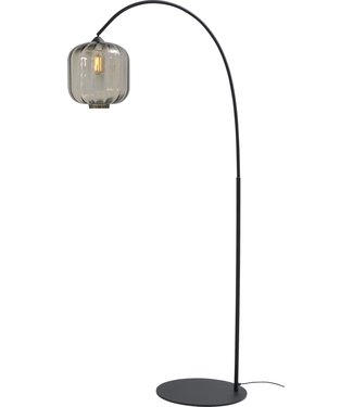 Masterlight Vloerlamp met italiaans smoked glas -181cm- Zwart