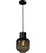Masterlight Italiaansrook glas hanglamp met glad rookglas- 20cm-zwart