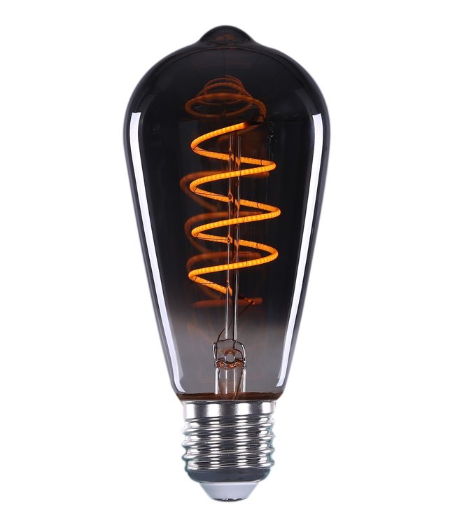 Rustiek Edison st64 9W LED e27 - Smoke dimbaar