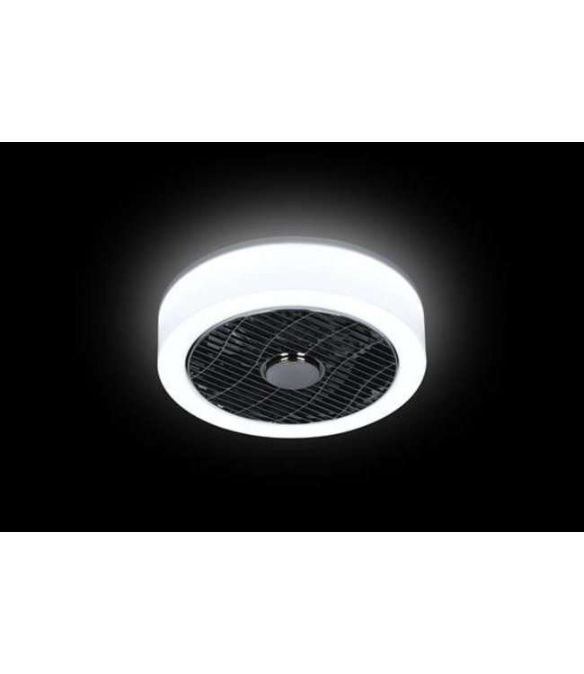 Plafonnière met ventilator met afstandsbediening -38cm-Wit glas