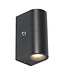wandlamp zwart met sensor halfrond