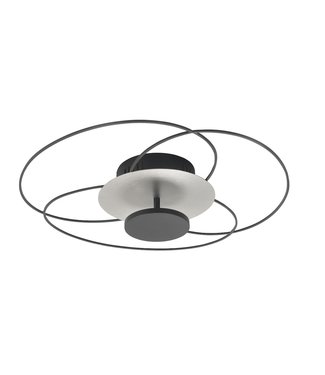 Highlight Plafondlamp cirkels zwart rvs -52cm-