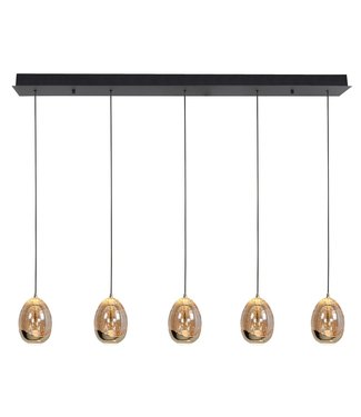 Highlight Gouden eivormige 5 lichts hanglamp - 110 cm