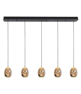 Highlight Gouden eivormige 5 lichts hanglamp - 110 cm