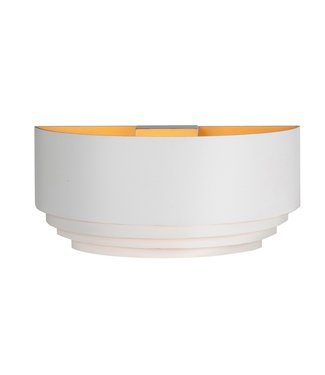 Design half ronde wandlamp -30cm- Wit/goud