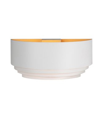 Licht & Accessoires Design half ronde wandlamp -30cm- Wit/goud