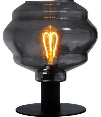 Masterlight Ribbel vormige tafellamp met voet -31cm- Smoke