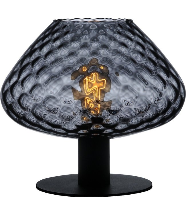 Breed kelk vormige tafellamp met voet Smoke | Licht &