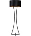 Masterlight Minimalistische design vloerlamp met zwarte velours kap -158cm- Zwart/goud