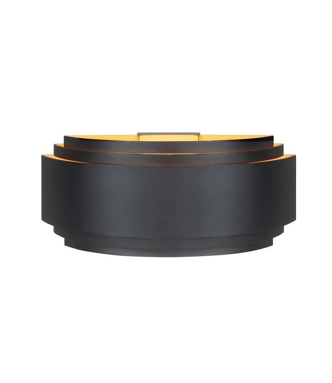 Highlight Smalle design half ronde wandlamp -30cm- Zwart/Goud