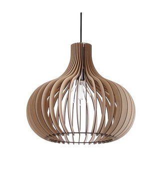 Licht & Accessoires Hanglamp opengewerkt hout-50cm-naturel