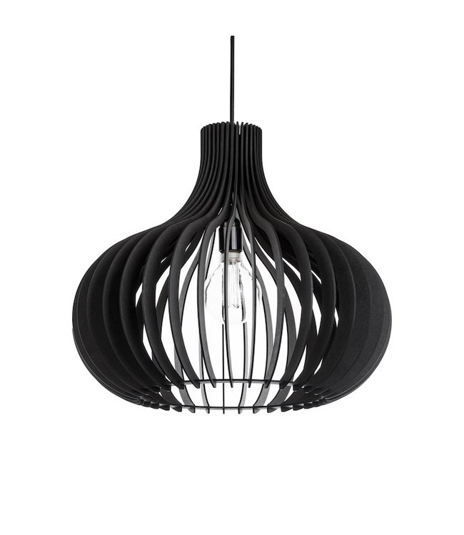 Uitstekend Schipbreuk minimum Hanglamp opengewerkt hout -50cm- Zwart | Hanglampen - Licht & Accessoires