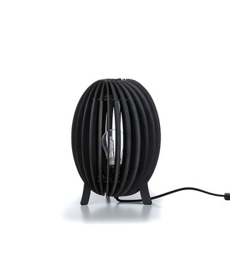 Licht & Accessoires Grote ovaal vormige tafellamp die lichtscharkeringen vertoond -36cm- Zwart