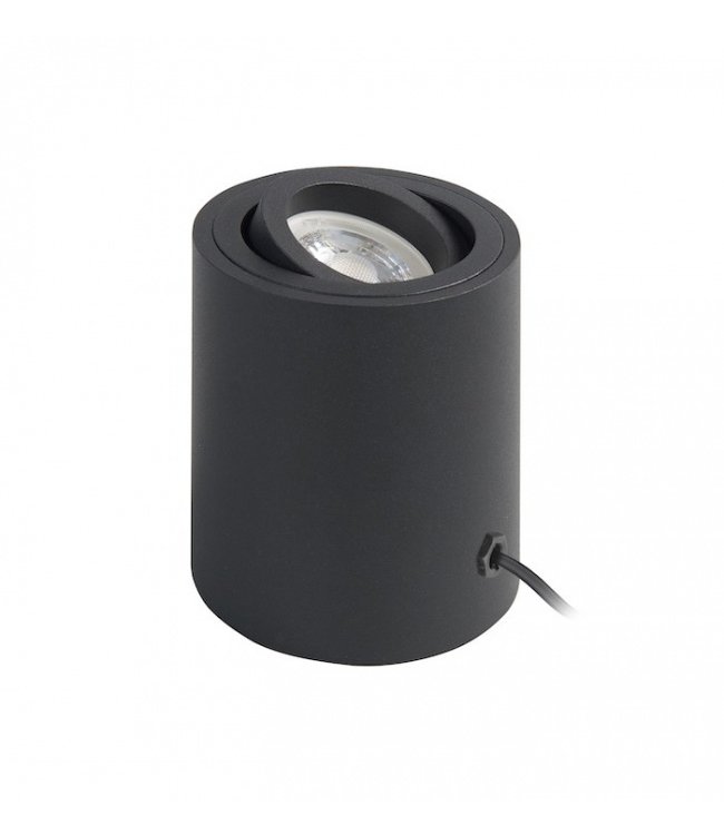 Strakke ronde grondspot -8cm- Zwart