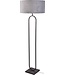 Toplicht Ovale vloerlamp matzwart-162-kap grey velours -ø52cm