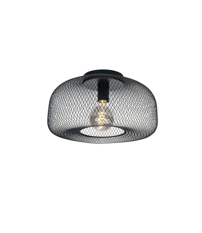 Zwarte plafondlamp draadstaal klein | - Licht & Accessoires