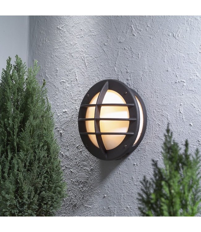 Zwarte wand maritiem buitenlamp + stopcontact 2jaar garantie