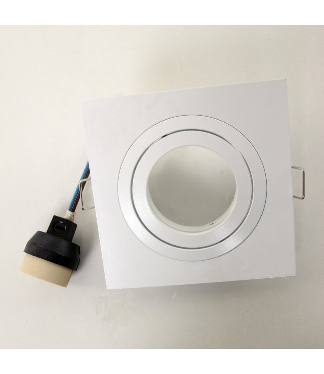Inbouwspot wit vierkant kantelbaar excl gu10 lamp