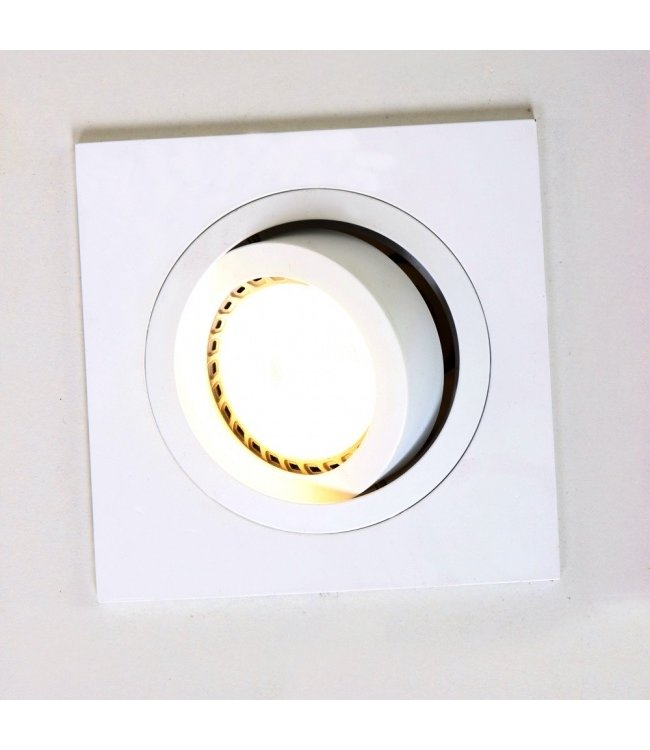 Inbouwspot wit vierkant kantelbaar excl gu10 lamp