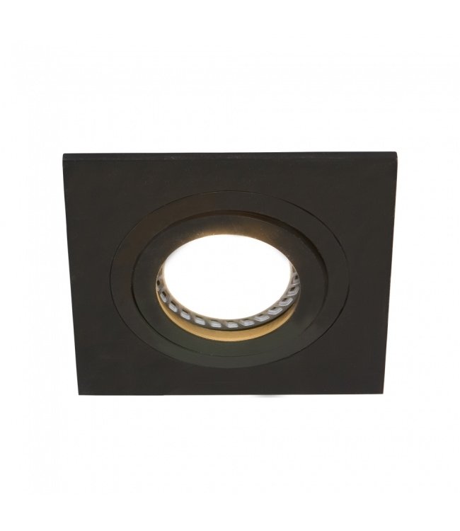 Inbouwspot mat zwart vierkant kantelbaar excl gu10