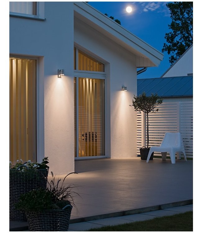 Downlight wand buitenlamp gegalvaniseerd 2jr garantie+bewegingsmelder