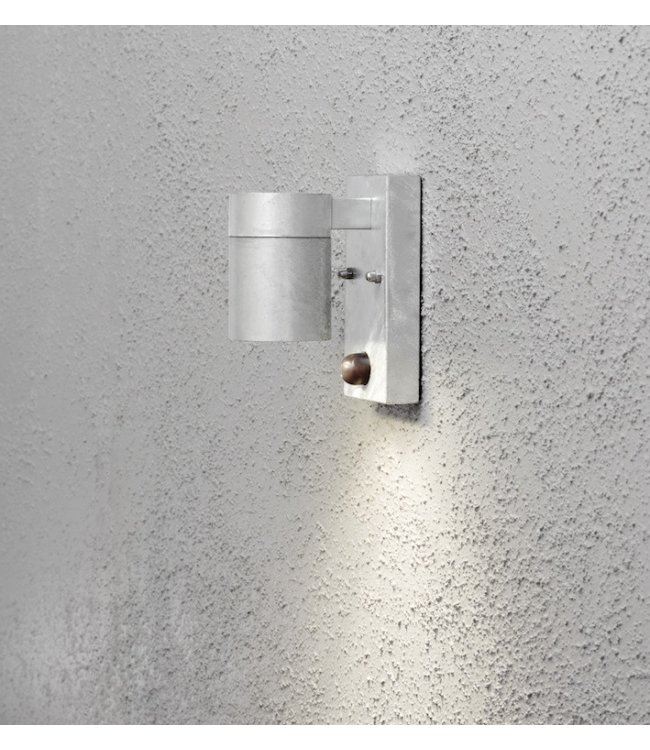 Downlight wand buitenlamp gegalvaniseerd 2jr garantie+bewegingsmelder