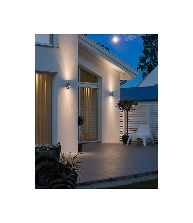 Up en down wandbuitenlamp gegalvaniseerd 2jr garantie+bewegingsmelder