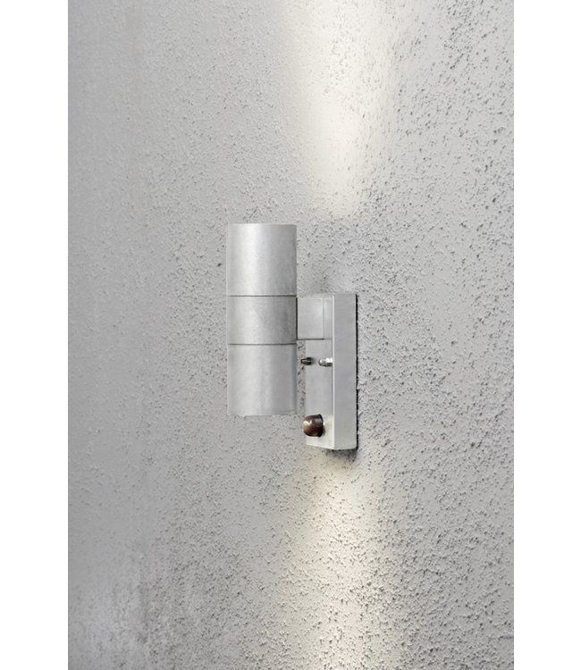 Up en down wandbuitenlamp gegalvaniseerd 2jr garantie+bewegingsmelder