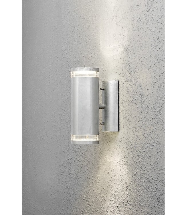 Wand buitenlamp up en downrond gegalvaniseerd 2jr garantie