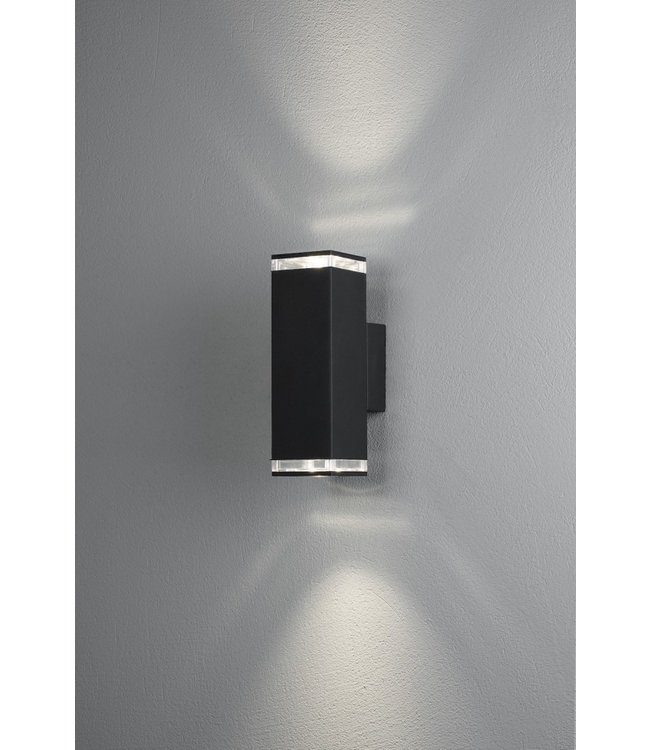 Up en down mat zwart buiten wandlamp IP44