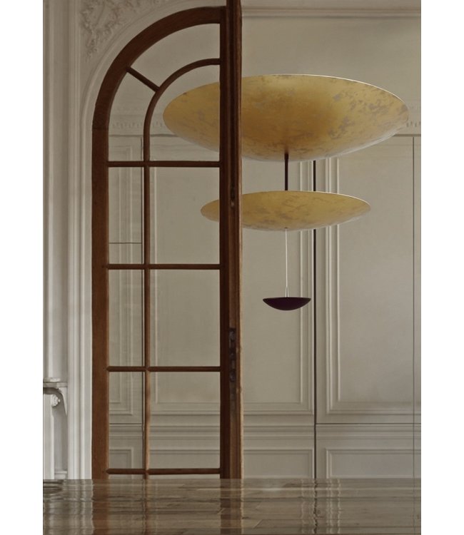 Vide lamp zwart-goldleaf-90cm Dim to warm