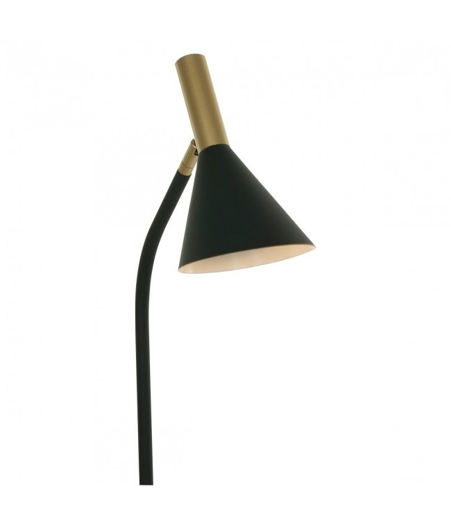 Eigentijdse, strakke trendy vloerlamp -140-Zwart/messing
